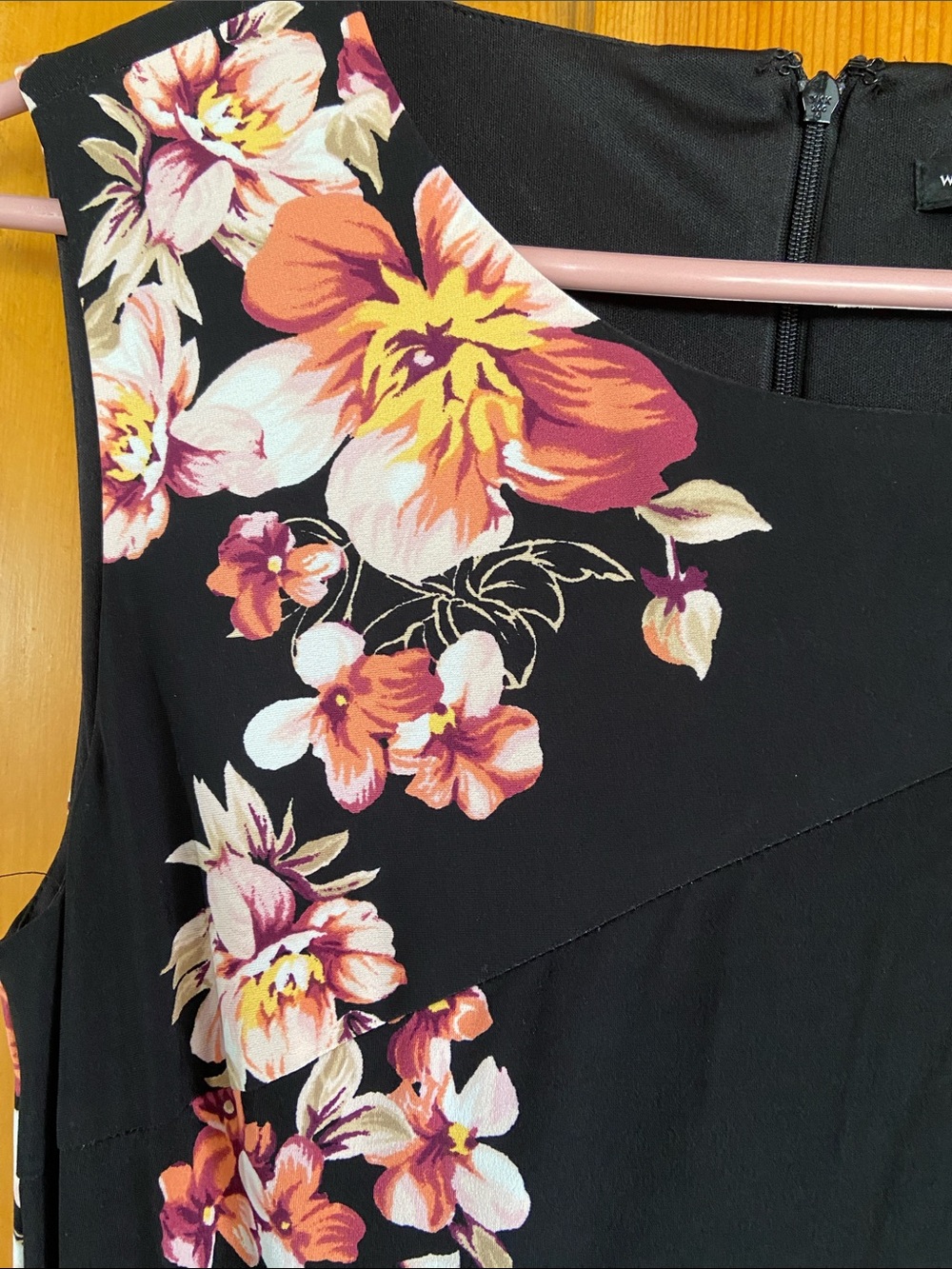 White House Black Market Black Floral Sheath Dress - Picture 3 of 4